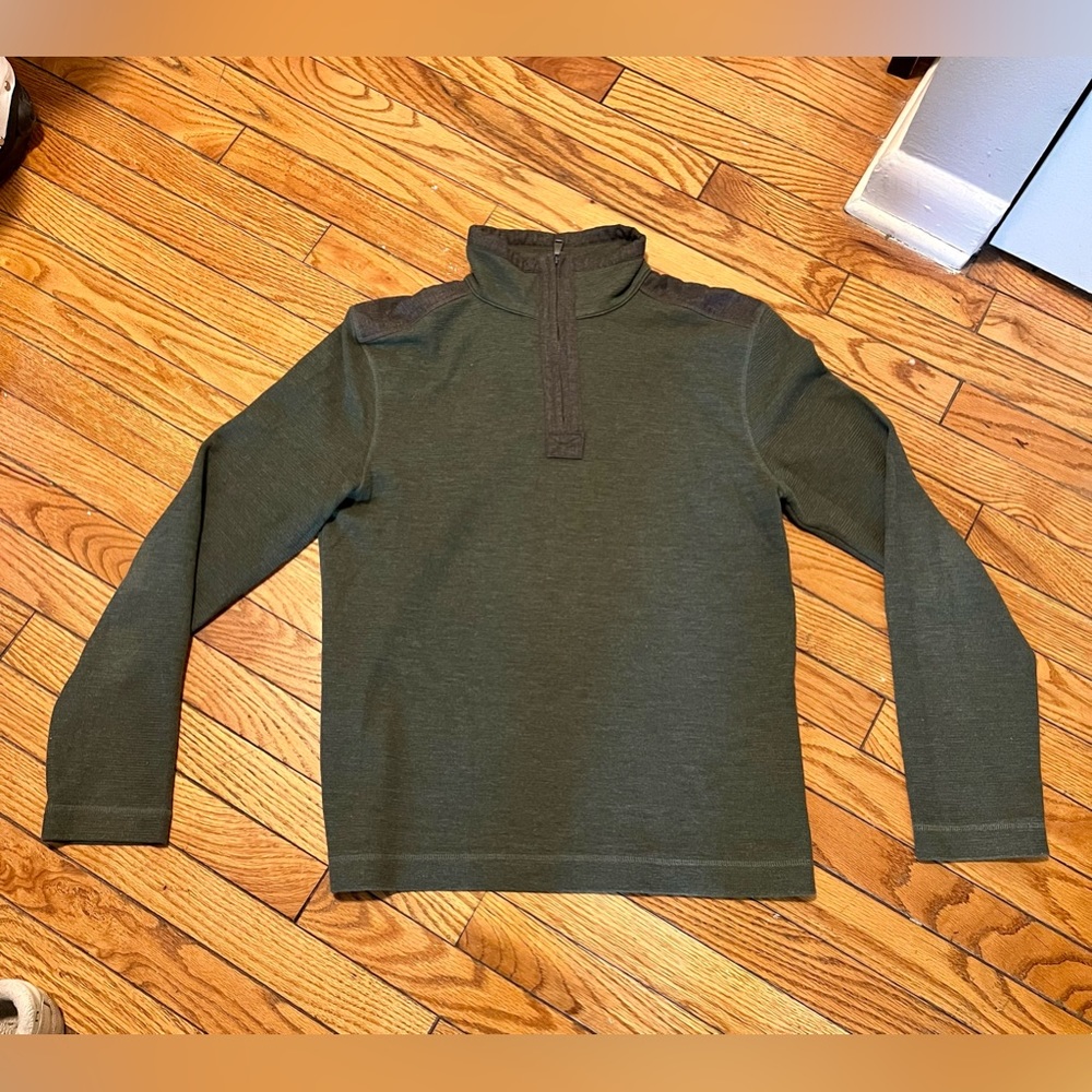 Olive Green Banana Republic Quarter Zip Pullover Sweater NWOT